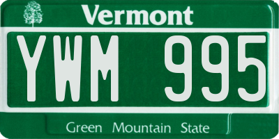 VT license plate YWM995