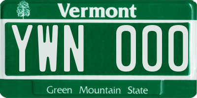 VT license plate YWN000