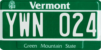 VT license plate YWN024