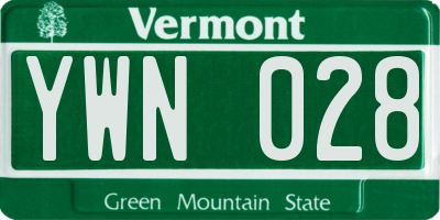 VT license plate YWN028