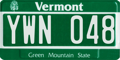 VT license plate YWN048