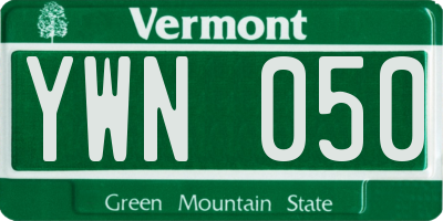 VT license plate YWN050