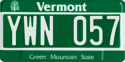 VT license plate YWN057