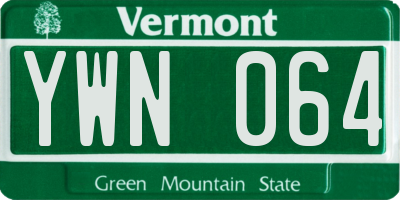 VT license plate YWN064
