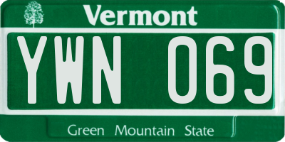 VT license plate YWN069