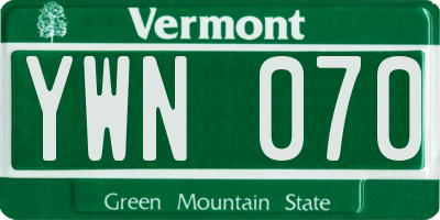 VT license plate YWN070