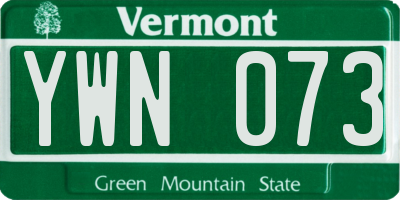 VT license plate YWN073