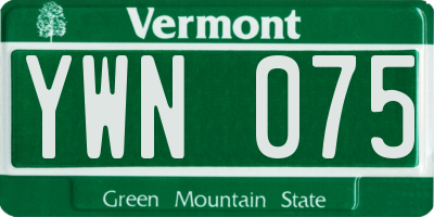 VT license plate YWN075