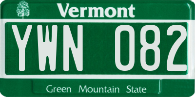 VT license plate YWN082