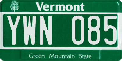 VT license plate YWN085