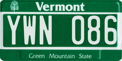 VT license plate YWN086