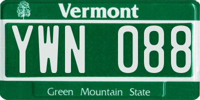 VT license plate YWN088