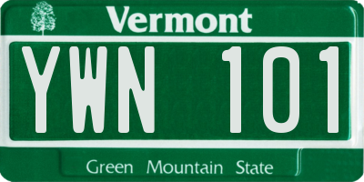 VT license plate YWN101