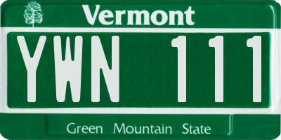 VT license plate YWN111