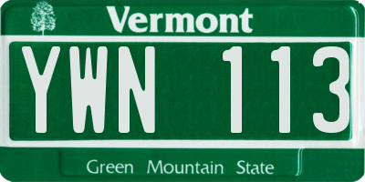 VT license plate YWN113