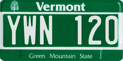 VT license plate YWN120