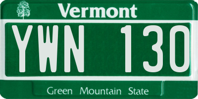 VT license plate YWN130