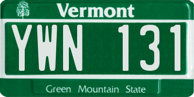VT license plate YWN131