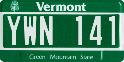 VT license plate YWN141