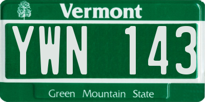 VT license plate YWN143