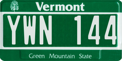 VT license plate YWN144