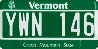 VT license plate YWN146