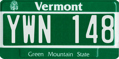VT license plate YWN148