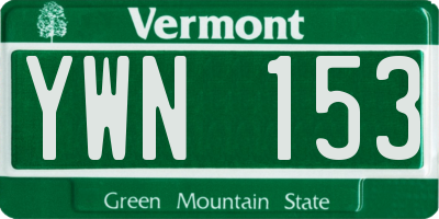 VT license plate YWN153