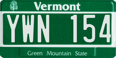 VT license plate YWN154