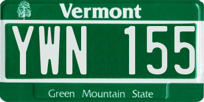 VT license plate YWN155