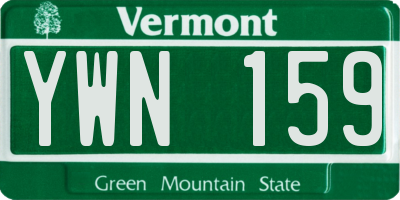 VT license plate YWN159