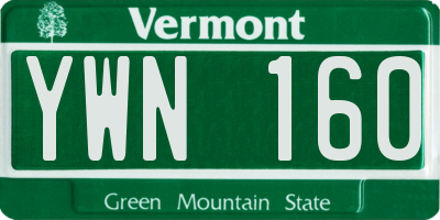 VT license plate YWN160