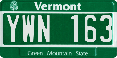VT license plate YWN163
