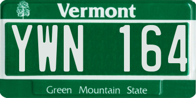 VT license plate YWN164