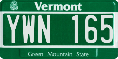 VT license plate YWN165