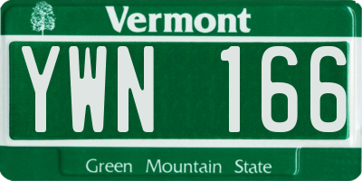 VT license plate YWN166