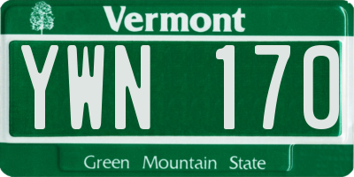 VT license plate YWN170