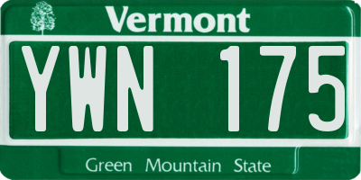 VT license plate YWN175