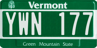 VT license plate YWN177
