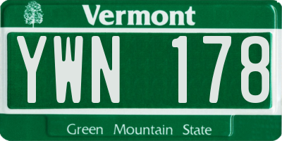 VT license plate YWN178
