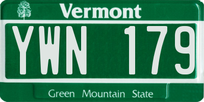 VT license plate YWN179
