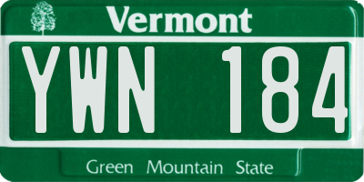 VT license plate YWN184