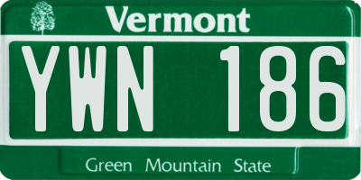 VT license plate YWN186