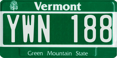 VT license plate YWN188