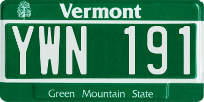 VT license plate YWN191