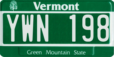 VT license plate YWN198