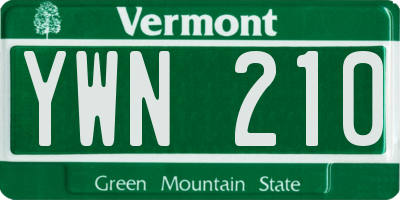 VT license plate YWN210