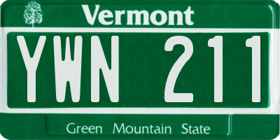 VT license plate YWN211