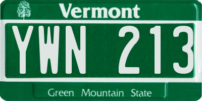 VT license plate YWN213