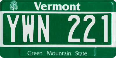 VT license plate YWN221